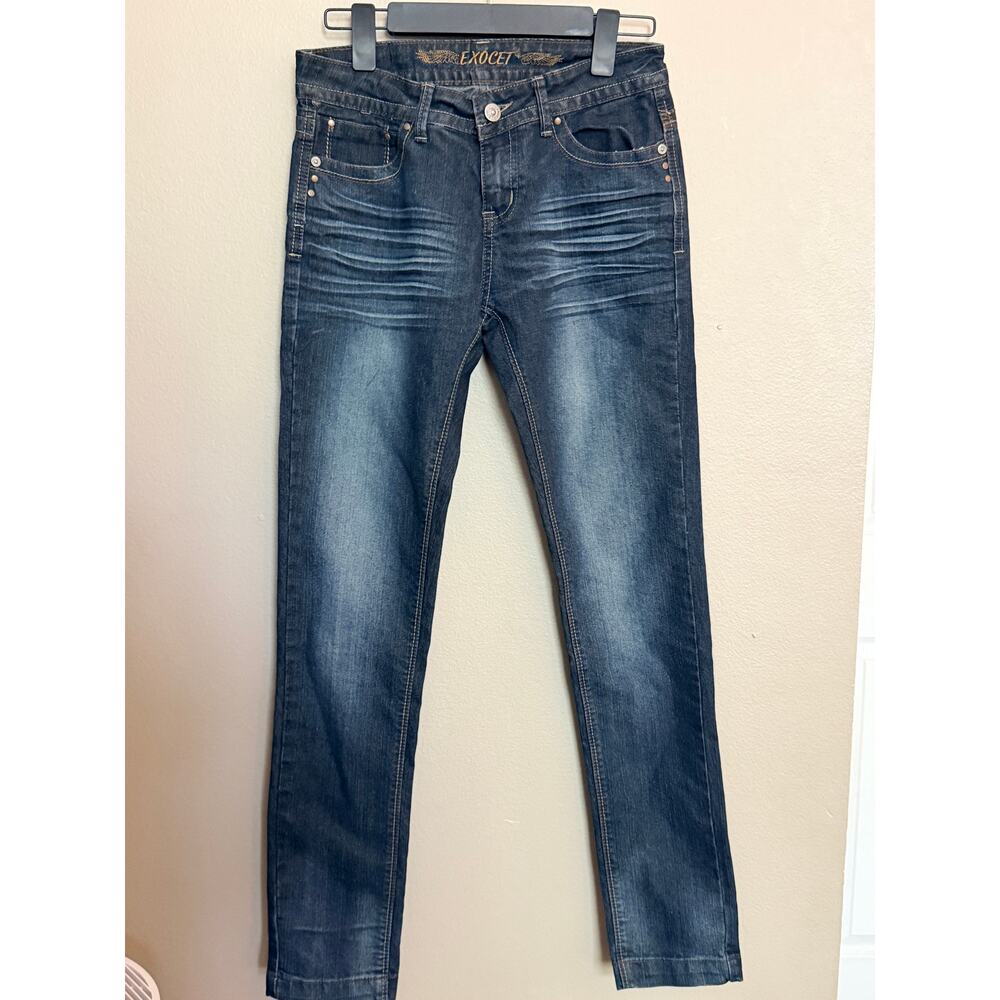 Exocet Women's Mid Rise Stretch Skinny Leg Denim Jeans Blue NWOT